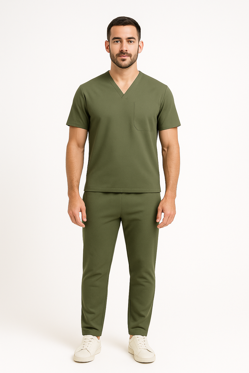 Men’s Spa Tracksuit Scrub – Olive Serenity