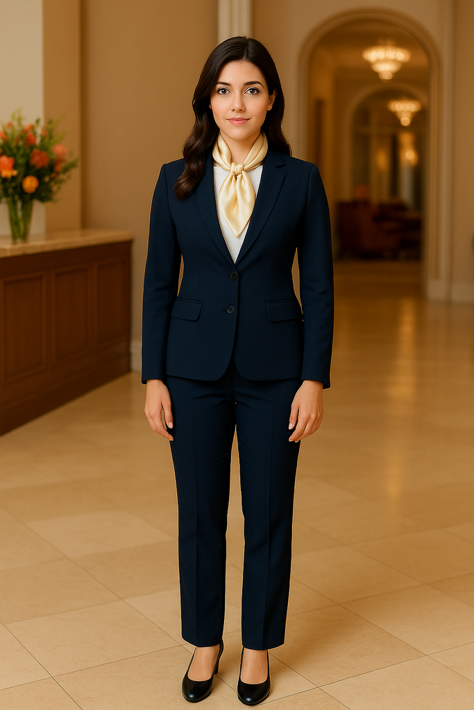 Receptionist Uniform - Female Navy Blue Set